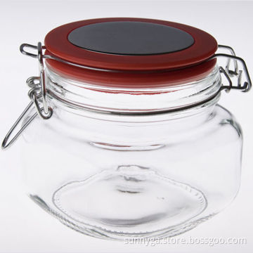 Clear color food jar with lid